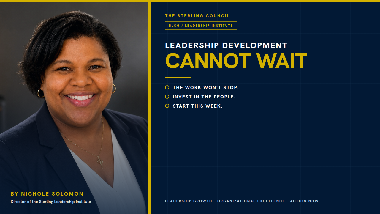 Leadership Development Cannot Wait by Nichole Solomon