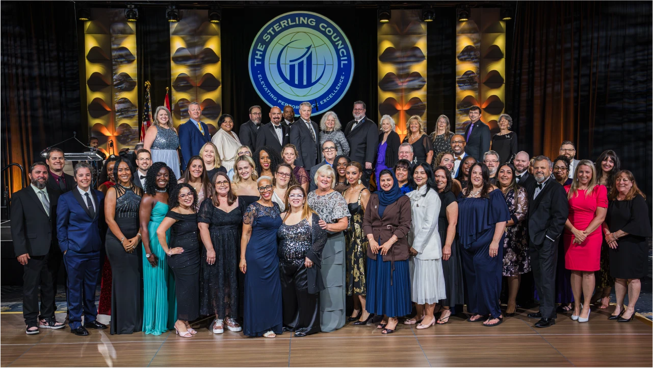 The Sterling Board of Examiners on stage at the 2026 awards banquet